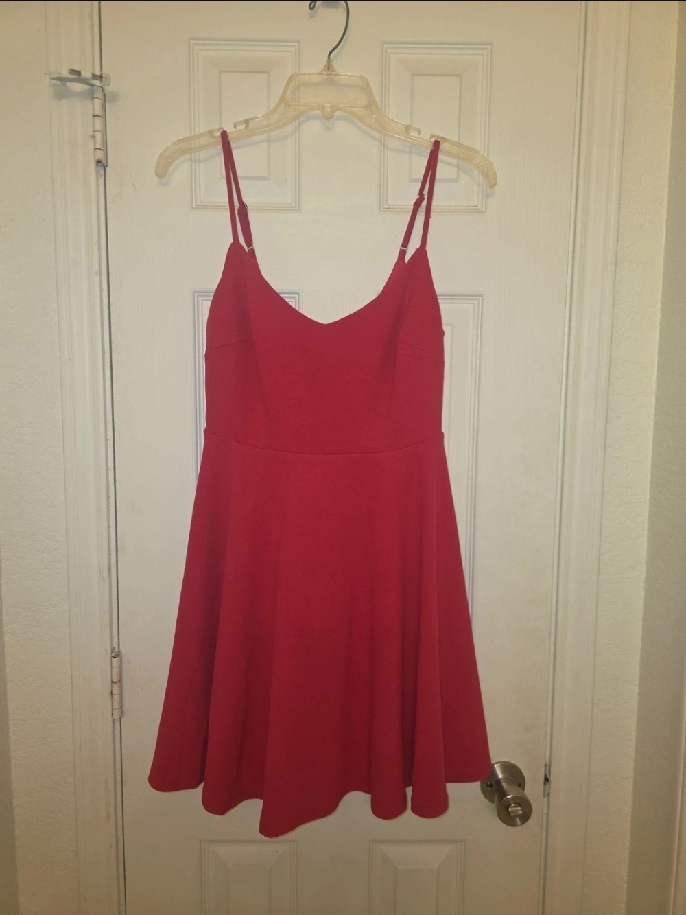 Lulu's Magenta Spaghetti-Strap Skater Mini Dress